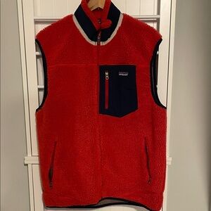 Patagonia Sherpa Vest with Navy Trim